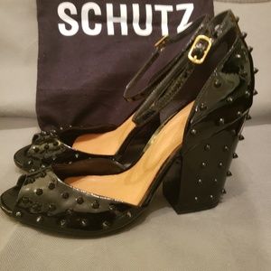 Schutz Dionise Spiked Block Heels